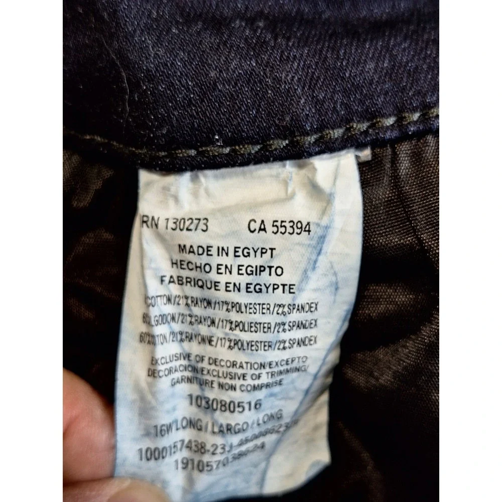 Lee Jeans Womens 16W Long (Fits W37xL31) Blue Relaxed Fit Straight‎ Leg Mid Rise